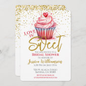 Liebe ist süße Brautparty Verlobung Cupcake Einladung (Vorne/Hinten)