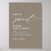 Liebe ist süße Candy Buffet Hochzeit Dessert Sign Poster (Vorne)