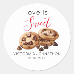 Liebe ist süße Cookie Favor Tags Runder Aufkleber