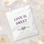 Liebe ist süße, dunkle Lila Hochzeitstaschen Geschenktütchen (Ausgeschnitten)