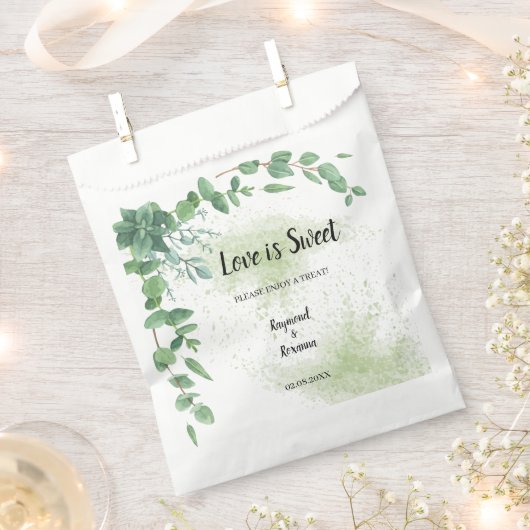 Liebe ist süße Eukalyptus Wedding Treat Favor Bag Geschenktütchen (Ausgeschnitten)
