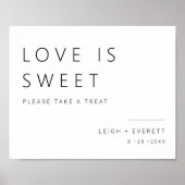 Liebe ist süße Gastgeschenke Hochzeiten Tischdekor Poster (Vorne)
