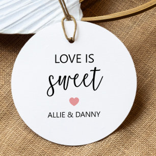 Liebe ist süße Geschenkanhänger, rosa Hochzeit ode Geschenkanhänger