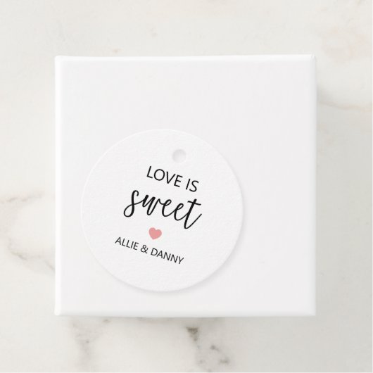 Liebe ist süße Geschenketiketten, rosa Hochzeit od Geschenkanhänger (Beispiel)