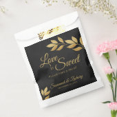 Liebe ist süße goldene Blätter auf Black Wedding Geschenktütchen (Versiegelt)