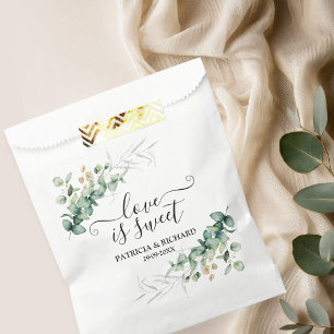 Liebe ist süße Grüne Eukalyptus Wedding Geschenktütchen