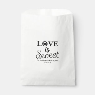 Liebe ist süße Herz Hochzeit Schwarz & Weiß Gefall Geschenktütchen