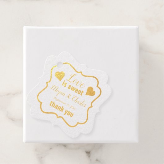 Liebe ist süße Herzen Hochzeitszitat Vielen Dank Geschenkanhänger (Mit Box)