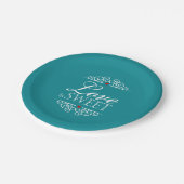 Liebe ist süße Hochzeit aquamarines | Pappteller (Schrägansicht)