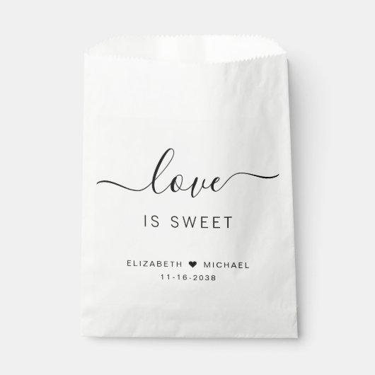 Liebe ist süße Hochzeit Geschenktütchen (Vorderseite)