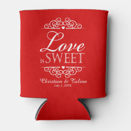 Liebe ist süße Hochzeit | rot Dosenkühler