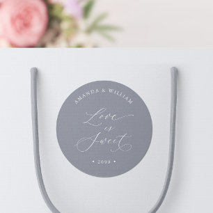 Liebe ist süße Hochzeit Runder Aufkleber