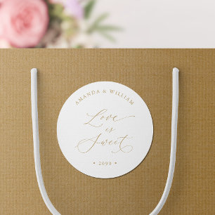 Liebe ist süße Hochzeit Runder Aufkleber