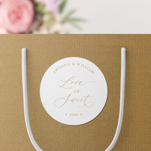 Liebe ist süße Hochzeit Runder Aufkleber