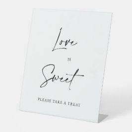 Liebe ist süße Hochzeits-Dessertbar-Tafel Minimali Sockelschild