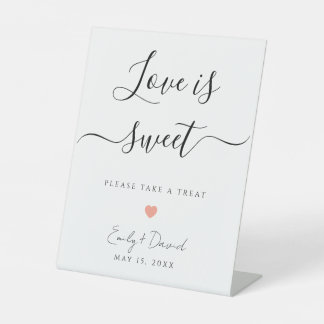 Liebe ist süße Hochzeitsgunst-Podium-Tisch-Schild Sockelschild