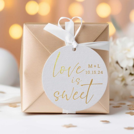 Liebe ist süße Kalligrafie-Hochzeit Geschenkanhänger