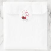 Liebe ist süße Kirschfrucht Hochzeit Runder Aufkleber (Tasche)