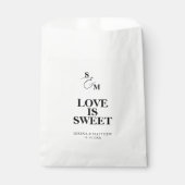 Liebe ist süße klassische Monogramm-Hochzeit Geschenktütchen (Vorderseite)