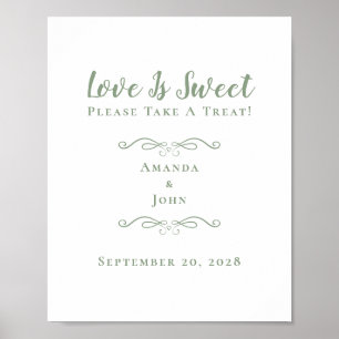 Liebe ist süße Leckerei Elegante Hochzeit Gefallen Poster