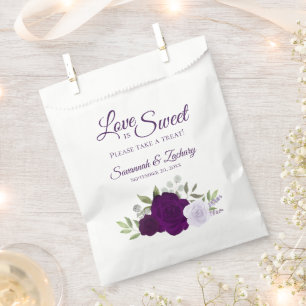Liebe ist süße Lila Rose Boho Blumenhochzeit Geschenktütchen