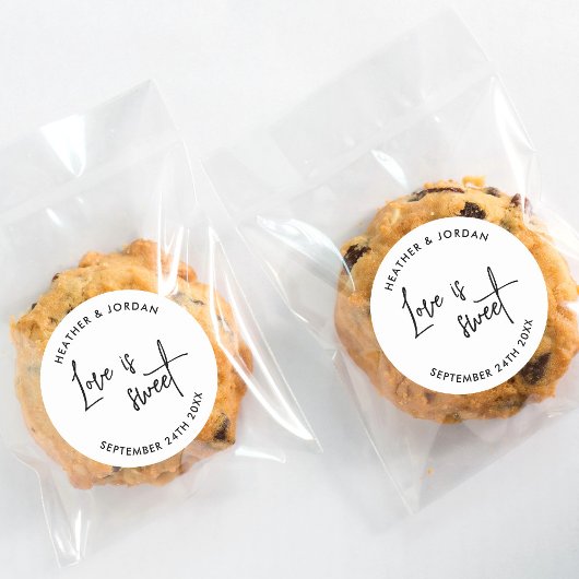 Liebe ist süße moderne Gastgeschenk Hochzeit Runder Aufkleber