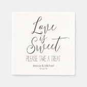 Liebe ist süße, moderne, minimalistische Hochzeit Serviette (Vorderseite)