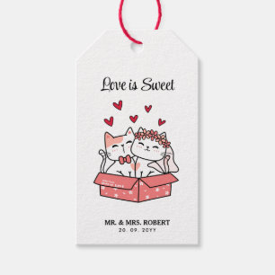 Liebe ist süße Niedliche Katzenbrille und Groomehe Geschenkanhänger
