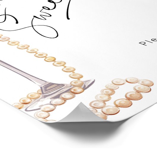 Liebe ist süße Perlen und Prosecco-Brautparty Poster (Ecke)