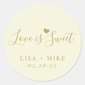 Liebe ist süße Personalisierte Gastgeschenk Hochze Runder Aufkleber (Vorderseite)
