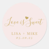 Liebe ist süße Personalisierte Gastgeschenk Hochze Runder Aufkleber (Vorderseite)