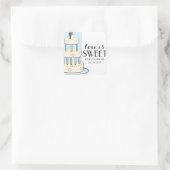 Liebe ist süße Personalisierte Hochzeitstorchekart Quadratischer Aufkleber (Tasche)