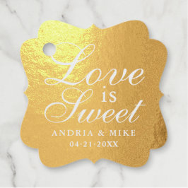 Liebe ist süße Phrase | Elegante Wedding Monogram Geschenkanhänger