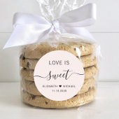 Liebe ist süße rosa Gastgeschenk Hochzeit Runder Aufkleber