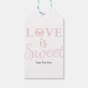 Liebe ist süße rosa und weiße Hochzeit individuell Geschenkanhänger