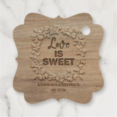 Liebe ist süße Rustikale Hochzeit Geschenkanhänger (Rückseite)