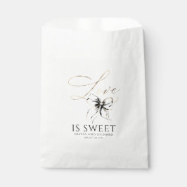 Liebe ist süße schwarze Schleife Gold Schrift Dank Geschenktütchen