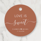 Liebe ist süße Terracotta Hochzeit Geschenkanhänger (Rückseite)