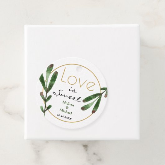 Liebe ist süße tropische Hochzeit Vielen Dank Geschenkanhänger (Beispiel)