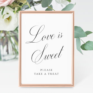 Liebe ist süße Vintage-Eleganz Schrift Hochzeit Poster