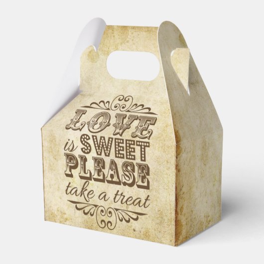 Liebe ist süße Vintge Hochzeit Geschenkschachtel (Vorderseite)