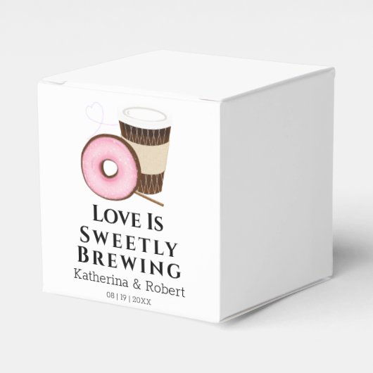 Liebe ist süßer Kaffee und Donut | Hochzeit Geschenkschachtel (Vorderseite)