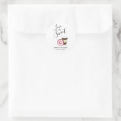 Liebe ist süßer Kaffee und Donut | Hochzeit Runder Aufkleber (Tasche)