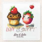 Liebe ist süßer Spaß Glasuntersetzer (Vorderseite)