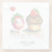 Liebe ist süßer Spaß Glasuntersetzer (Rückseite)