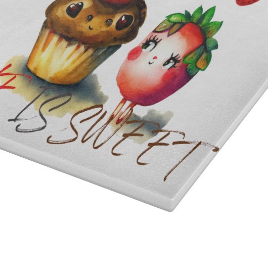 Liebe ist süßer Spaß Schneidebrett (Ecke)