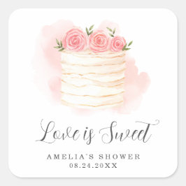 Liebe ist süßes Brautparty Quadratischer Aufkleber