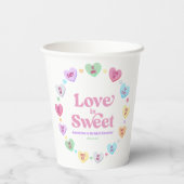 Liebe ist süßes Valentinstag Süßigkeiten Brautpart Pappbecher (Rückseite)