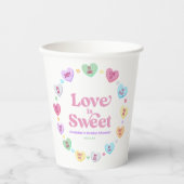 Liebe ist süßes Valentinstag Süßigkeiten Brautpart Pappbecher (Vorderseite)