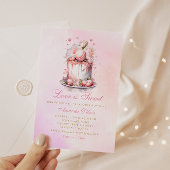 Liebe ist Süßes Wasserfarbenes Blumenkuchen Brautp Einladung